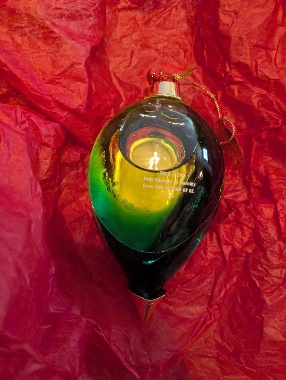 Wizard of Oz Teardrop Liquid filled Glass Holiday Ornament Set - Green - Picture 5 of 6